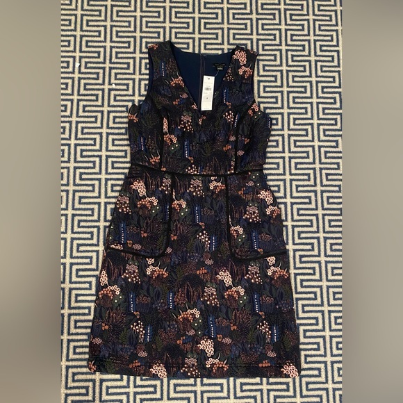 Ann Taylor Night Garden Pocket Sheath Sleeveless Metallic Threading‌ - Picture 3 of 12